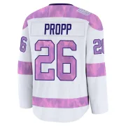 White Men's Brian Propp Philadelphia Flyers Premium 2024 Hockey Fights Cancer Practice Jersey